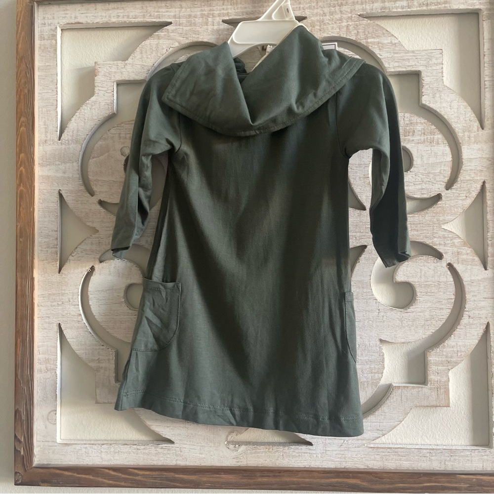 NWT Kate Quinn 12-18 months Long sleeve lounge dress cowl neck buttons pockets - Picture 2 of 4